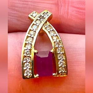 Diamond and Ruby 14k pendant.